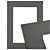 Passe-partout - Staalgrijs met witte kern