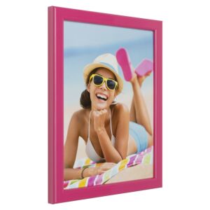 Hoogglans roze fotolijst, 13x13cm