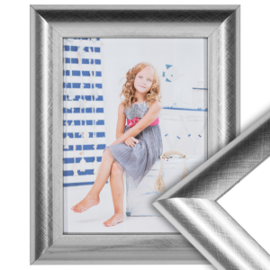 Zilver fotolijst met krasmotief, 42x59,4cm(a2)