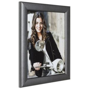Antraciet afgeronde fotolijst. 21mm breed, 40x120cm