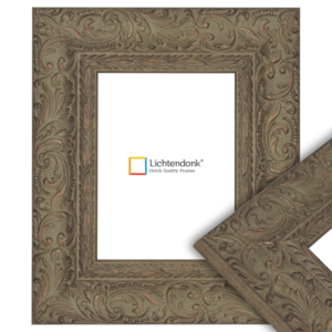Brede Ornament Schilderijlijst - Groentint - Verweerd Effect, 42x59,4cm(a2)