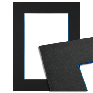 Passe-partout - Zwart met blauwe kern, 60x80cm