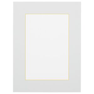 Passe-partout - Wit met gele kern, 15x21cm