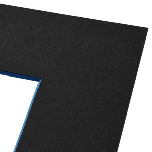 Passe-partout - Zwart met blauwe kern, 18x24cm