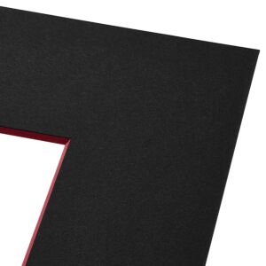 Passe-partout - Zwart met rode kern, 45x60cm