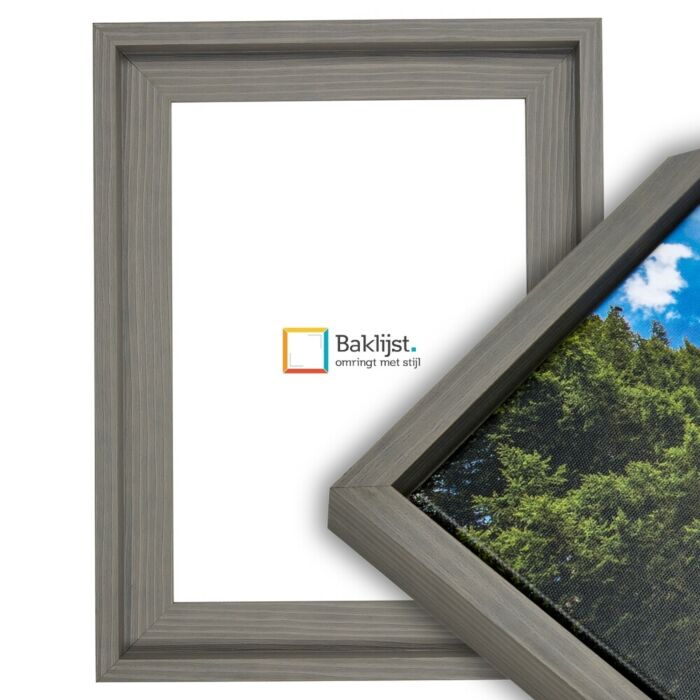 Baklijst  Legno - Grijs - Geribbeld profiel