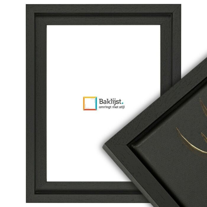 Baklijst Raso Ampio - Mat zwart - 2cm brede lijstrand