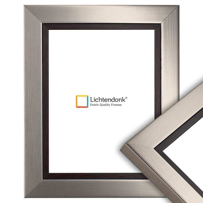 Antraciet metallic fotolijst - bruine facet rand
