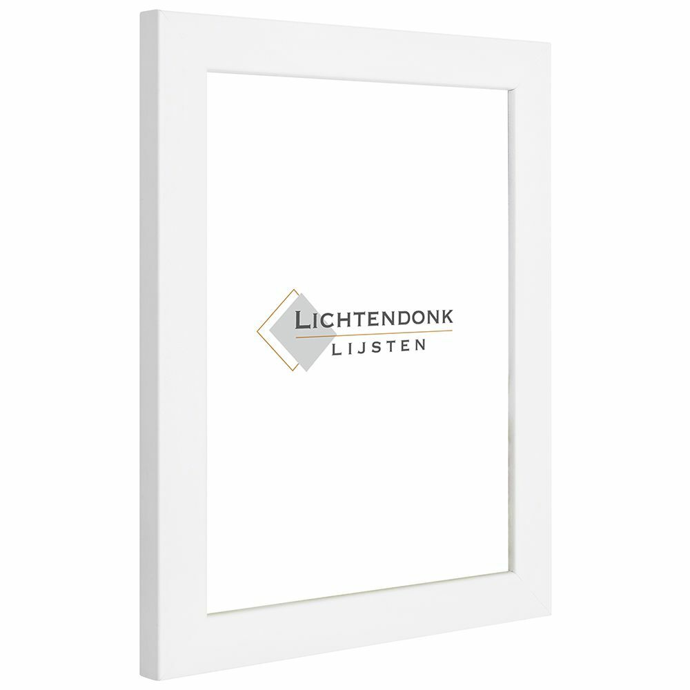 Fotolijst Wit - Strak Profiel - Fotomaat 50x50 - Ontspiegeld Glas - Art.nr. 26-99