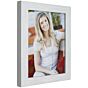 Geribbeld wit/zilver fotolijst. 24mm breed